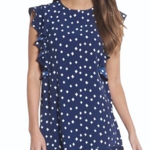 Vineyard Vines Navy Diamond Print Dress 6